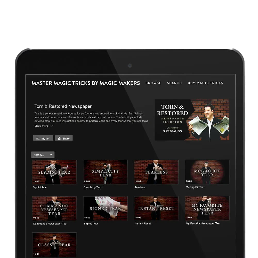 Torn & Restored Newspaper Illusion - Complete Collection of Newspaper Tricks - DVD and Digital Access Combo Magic Makers Inc.