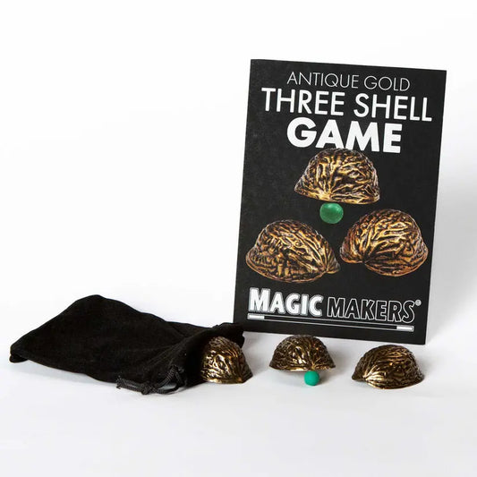 Antique Golden 3 Shells Game Magic Trick-Magic Makers Inc